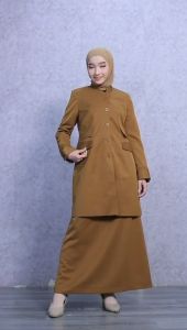 Tunik pemda wanita rok A PDH PNS Tunik Kheki tua seragam kerja tunik coklat tua wanita