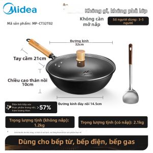 Midea | Chảo Gang Sẵn Dùng Không Cần Phủ Chống Dính
