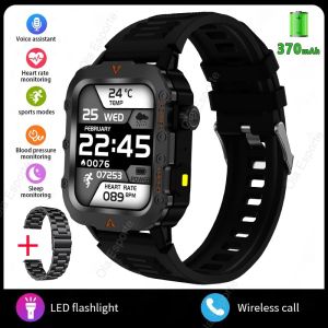New Rugged Military GPS Track Smart Watch Men Bluetooth Call Health Monitor AI Voice Sports 3ATM IP68 Swim Waterproof Smartwatch