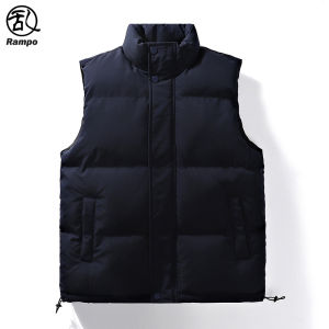 Mens Cotton Vest Winter Thickened Casual Stand Collar American Style Sleeveless Shoulder Pad Jacket New 2025 Fashion Youth Popular Loose Fit