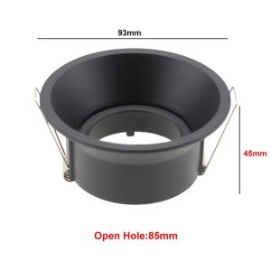 JOYINLED Black White LED Downlight Ceiling Lamp Frame Round Fixture Holders Adjustable for MR16 GU10 Bulb Spotlight 1/5PCS