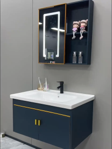 Modern Bathroom Mirror Cabinet Combo Ceramic Washbasin Sink Wall‑Mount Bathroom Vanity Storage Set Bathroom Washbasin Cabinet