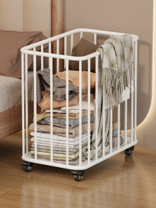 Bedside Dirty Clothes Basket Simple Modern Iron Mobile Storage Rack for Bedroom No Assembly Required Customizable Lin Jia Xiaos