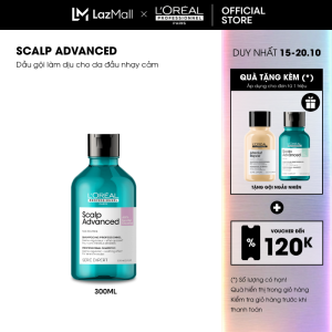 Dầu gội dưỡng tóc dịu nhẹ giúp cân bằng da đầu chuyên nghiệp LOréal Professionnel Scalp Advanced 500ml - Dành cho da đầu nhạy cảm