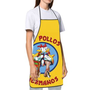 Kitchen Apron - Design with Cartoon Chicken Brothers Adjustable Neck Strap Perfect for Cooking Cooking Accessory Durable Apron