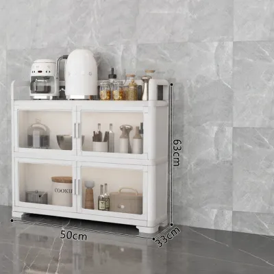 Modern Simple Living Room Kitchen Cabinet Storage Rack Wall Mounted Easy Assembly Aluminum Alloy Frame Glass Decorative Panel