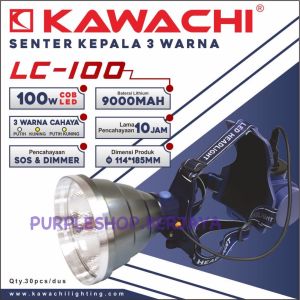 Kawachi Senter Kepala 100Watt COB LED dengan 3 Warna Cahaya LC 100