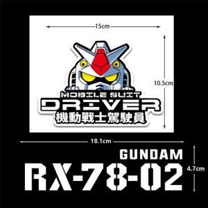 BANDAI Gundam Sticker nguồn gốc RX-78-02 phản quang thân xe máy không thấm nước Vinyl Decal
