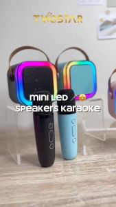 TWOSTAR Mini Mic Speaker Bluetooth LED Wireless Karaoke Full Bass
