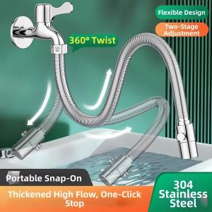 Splash-proof Stainless Steel Extension Pipe with One-click Water Stop Function