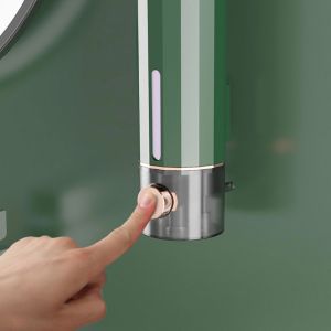 Manual Wall Mounted Bathroom Liquid Dispenser Sabun 450ml Sabun Cuci Tangan Tipe Tekan Yang Dipasang Di Dinding Tanpa Lubang Knitterr