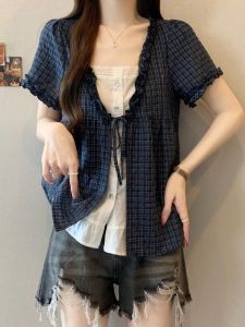 AIYITI | Fashionable Plaid Faux Layered Shirt for Plus Size Women