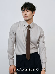 เสื้อเชิ้ตผู้ชาย Karesino ทรงหลวม แขนยาว สีขาว ดำ ไม่ต้องรีด สำหรับใส่ไปทำงาน แฟชั่นฤดูร้อน ผ้าโพลีเอสเตอร์ โมดอล ยืดหยุ่น