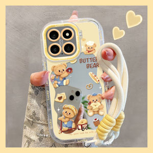 Bread Butter Bear Cream Redmi Miui Phone Case Full Cover Creative Silicone Protective Shell for Xiaomi Mi12X K70 Female Style