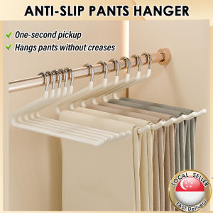 🇸🇬 Pants Hanger Non Slip /Slack/Trousers Pants Hanger Strong Durable Anti-Rust Stainless steel Hangers Clothes hanger