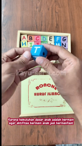 Mainan Kayu Ronce Huruf Jumbo - Belajar Meronce dan Mengenal Huruf - Kayu Seru