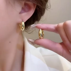 Minimalist Geometric Hoop Earrings | Elegant French Luxury Jewelry for Parties & Casual Wear For Christmas Gift