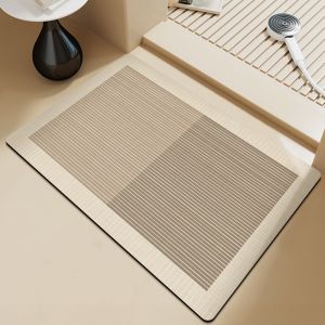 แผ่นดูดซับน้ำซิลิกา VIKAMA สำหรับห้องน้ำ พรมเช็ดเท้า พื้นที่ล้างมือ แผ่นรองพื้นห้องน้ำแบบแห้งเร็ว พรมกันลื่น