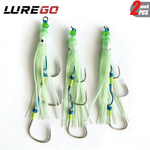 2PCS Squid School Imitation Soft Lure + 3 High-Carbon Steel Hooks – Lure Fishing Kit Freshwater & Saltwater Versatile Rig