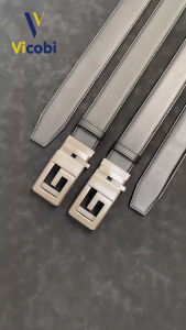 Dây thắt lưng nam da bò Vicobi TLG2 dây lưng khóa tự động bản 35cm