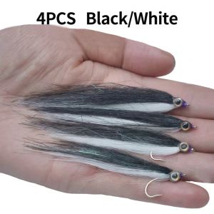 4/6pcs Minnow Baitfish Fly Fishing Flies High Carbon Steel Hooks 3D Realistic EyesIce Silk Streamers for Trout & Pike Fishing