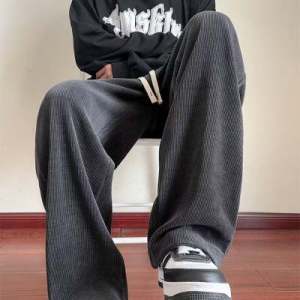 Drape Ice Silk Pants Mens Summer Thin Loose Straight-Leg Wide-Leg Pants All-Match Fashion Handsome Casual Pants Summer