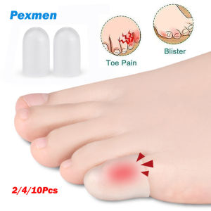 Pexmen 2/4/10Pcs Gel Pinky Toe Protectors Little Toe Caps Covers Protect Toe from Corns Blisters Calluses and Ingrown Toenails