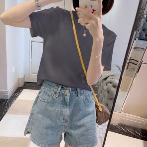 Áo Thun Cotton Tay Ngắn Mùa Hè Cho Nữ Dáng Rộng in Chữ Thời Trang Chống Lão Hóa Đa Năng Màu Cam