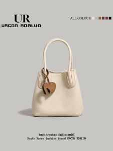 UR Litchi Pattern Bucket Bag Womens Fashionable Summer Handbag Soft Shoulder Crossbody Bag High Quality PU Leather Handbags
