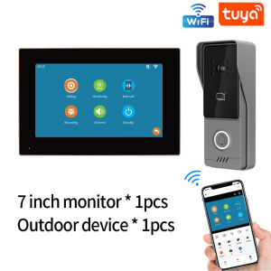 WiFi Touch Screen Intelligent Video Intercom Kit with Access Control Function Video Doorbell Supporting Tuya App