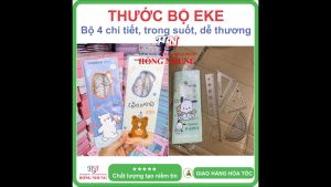 [SALE] Bộ Thước Eke 4 món dễ thương kèm túi trong suốt thích hợp cho học sinh để đo vẽ trường tròn vẽ góc