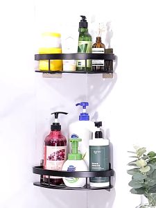 UTHIN Aluminium Waterproof Triangle Bathroom Shelf with Adjustable Support - Wall-Mounted Corner Storage Rack for Toiletries