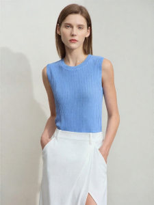 AMII | Womens Cool Double Curve Flax Summer Tank Top Knit