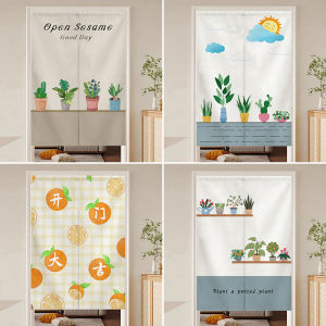 Kitchen Bathroom Bedroom Room Dividing Curtain Half-length Fabric Door Drape Home Use Blocking Curtain No-drilling Required
