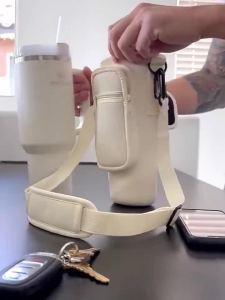 Túi Đựng Bình Nước 40oz Có Tay Cầm Dây Đeo Vai Có Thể Điều Chỉnh Và Túi Phụ - Túi Đựng Bình Nước Đa Năng Bằng Vải