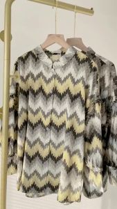 Zeyra Shirt Mayoutfit | Kemeja Kantor Tribal Print Kerah Chiangi