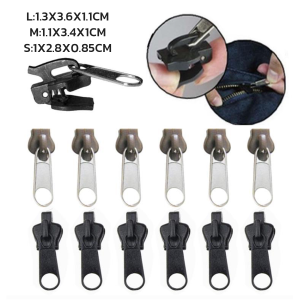 FinDee ชุดซิปซ่อม หัวซิป 6 ชิ้น เปลี่ยน 3 สี Zipper Head