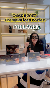 Greenmile Dark Roast Premium Iced Coffee + Collagen | FDA Approved | 15 sachets | Featured on Rated Korina