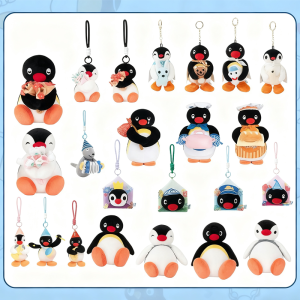 Original Classic Penguin Family Plush Dolls Soft Stuffed Animal Bag Charm Keychain Decoration Cute Trendy Toys Surprise Gifts