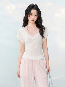 OGOKO | Sun Protection V-Neck Batwing Sleeves Top Set