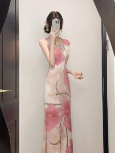 CHANGTONG | New Chinese Style Retro Elegant Printed Pencil Dress