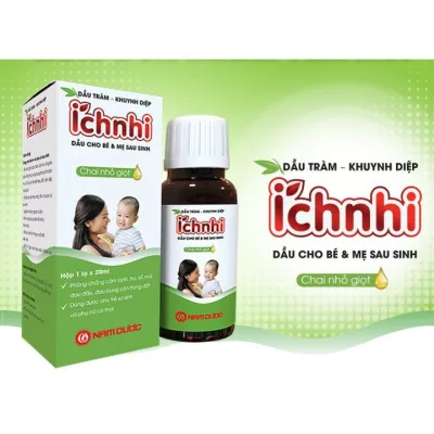 Chai 30ml dầu Tràm- Khuynh diệp Ích Nhi.Dùng được cho trẻ sơ sinh và phụ nữ mang thai giúp làm ấmphòng cảm lạnh
