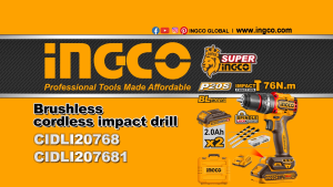 INGCO Brushless Cordless Impact Drill 20V CIDLI20768 • Tm ss