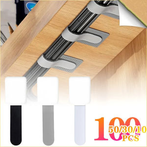 KEBIDU 50pcs Reusable Cable Ties Fastening Wire Organizer Cord Rope Holder Self Adhesive Adjustable Cord Organizer Straps