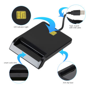 USB Type-C CAC Smart Card Reader Bank Tax Declaration SIM Card/IC Card/ID Card Reader Adapter for Windows Mac/Android OS
