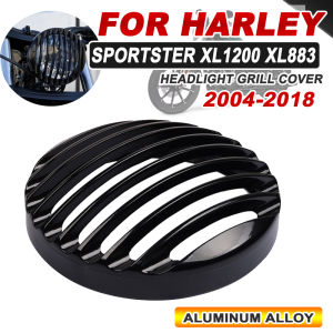Motorcycle 5.75" 5 3/4" Led Headlight Grill Cover aluminium alloy For Harley Sportster XL 883 Iron 1200 2004-up Custom XL1200C 1200