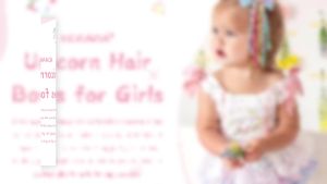 4PCS Unicorn Hair Bows for Girls Curly Grosgrain Ribbon Hair Bows Clips Girls Hair Accessories for Toddlers Infant Kids Children