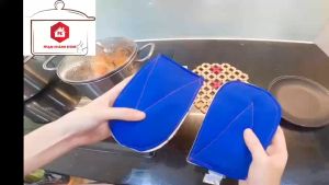 Bộ 2 Miếng Nhấc Nồi Cách Nhiệt Vải Bố Dày Dặn Tiện Dụng Giao Màu Ngẫu Nhiên
