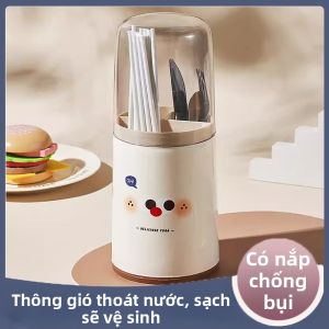 FANSANG | Hộp Đựng Dụng Cụ Ăn Chống Bụi Thoát Nước