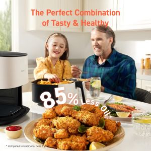 Air Fryer 5L Large Capacity Nonstick Basket 1200W Oil-Free Cooker 6-in-1 Air Fry Roast Bake Grill Reheat Dehydrate Oven